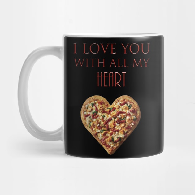 I love you Pizza Heart - Pizza Lover - Food lover - gift idea - Valentine's day by Vane22april